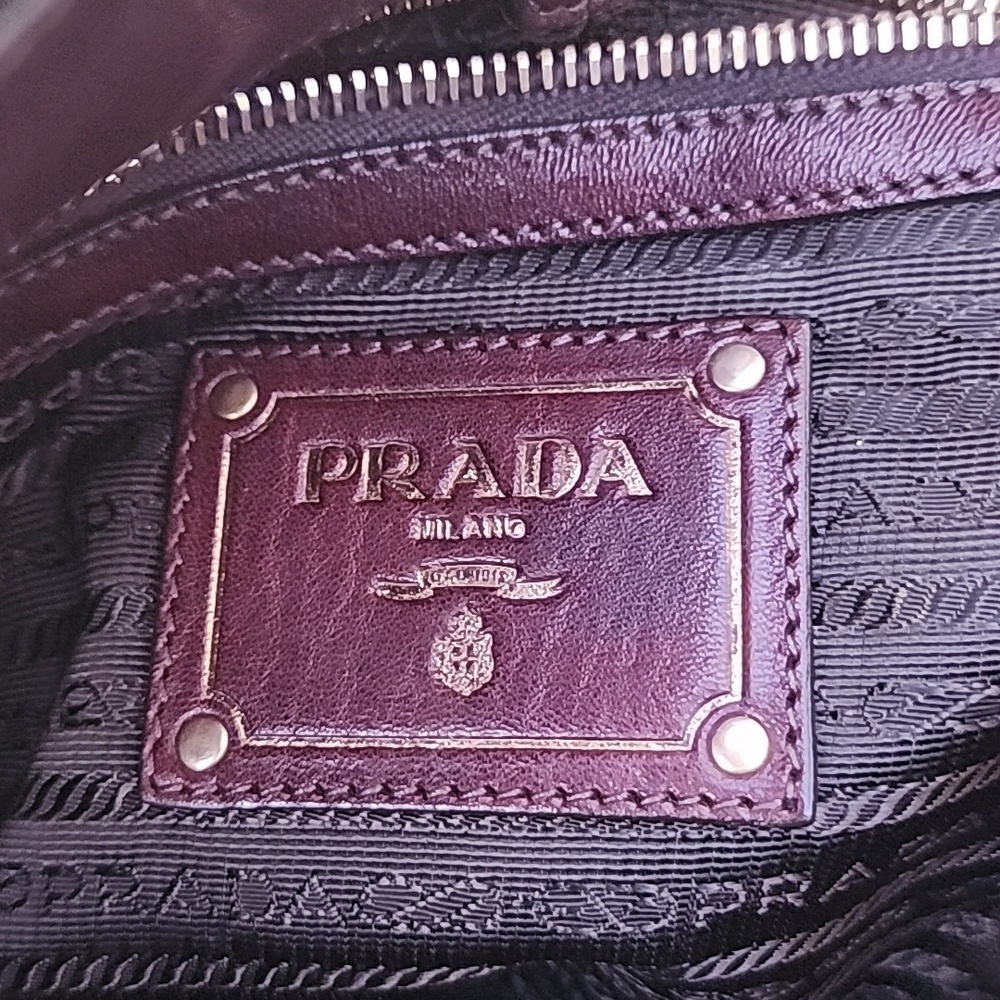 Prada Milano Green Nylon and Brown Leather Hobo Shoulder Bag with Gold hardware - Picture 14 of 16